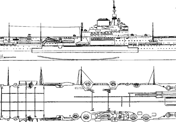 Авианосец HMS Illustrious R87 1940 [Aircraft Carrier] - чертежи, габариты, рисунки